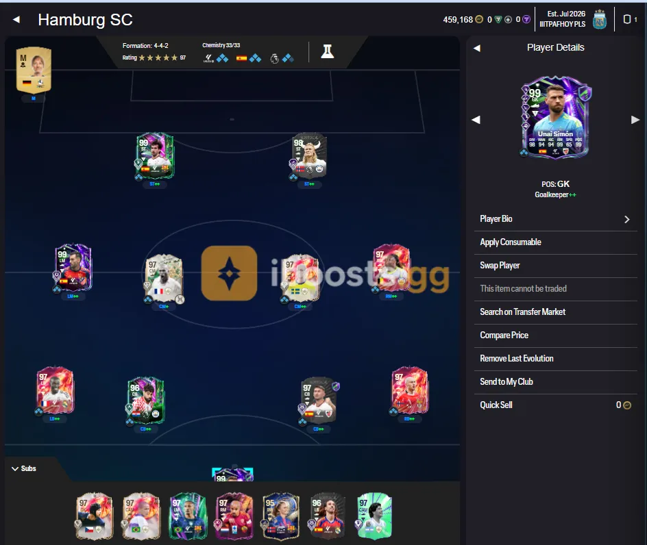 [PC-STEAM] Web app unlock & 450k coins, 99 Ferran Torres,99 Baena, 99 Simon ,98 Haaland, 97 Doku, 97 Maradona and more...