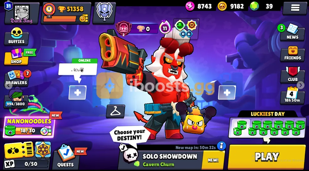 184 SKINS 🔥 16 HYPERCHARGES 🔥 51.000 TROPHIES 🔥 88 BRAWLERS 💜 20 MAX BRAWLERS