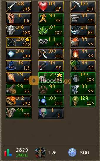 RS3 Main 2930 Total Level 300 QP 1280+ Achievement Points 930M+ XP Augmented Sirenic Augmented Tectonic Masterwork