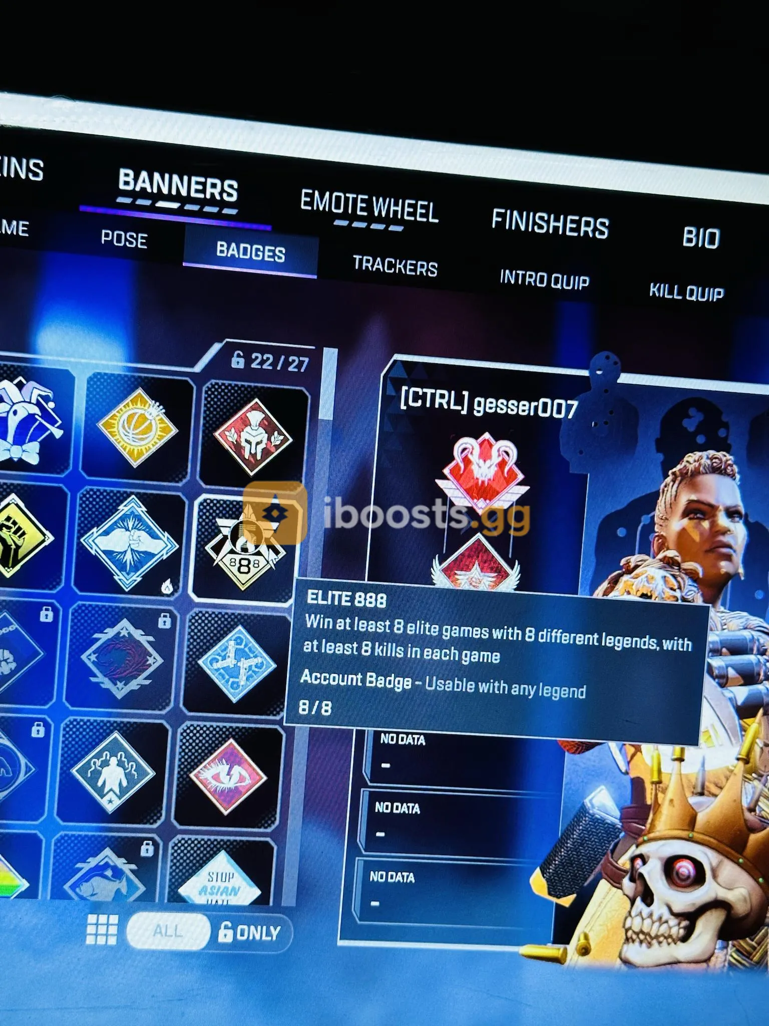 PS/XBOX ] Rare OG Acc - S2,3 Pred - OG Bonus Round Badge Max - OG 888 Badge Max - 31k Lifetime Kills - 20+4K 15 Legends