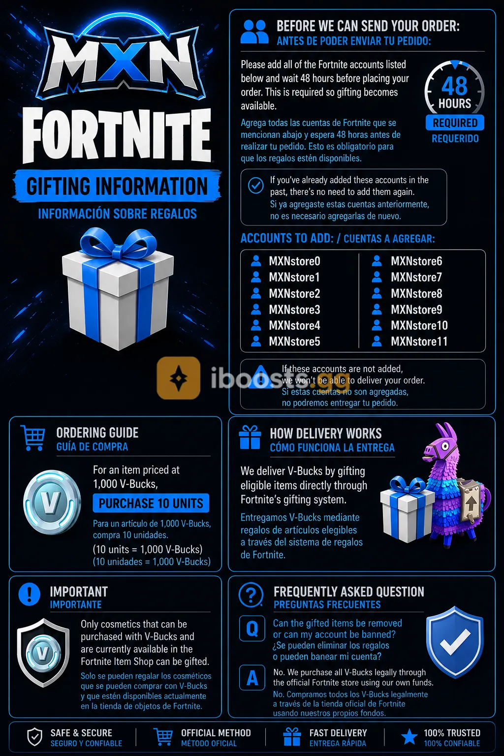 VB SKIN GIFTS I ALL PLATFORMS (1 unit = 1 Vbuck)